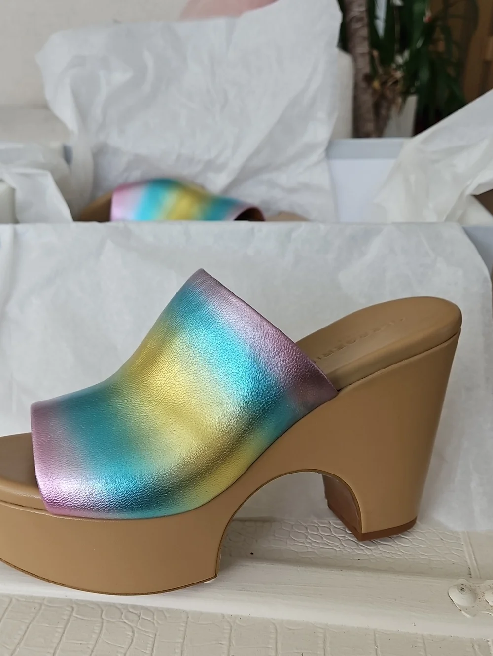 Vera Multicolor Pastel Platform Sandals 9.5